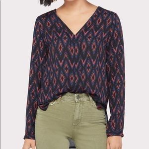 Franny Placket Long Sleeve Blouse EUC